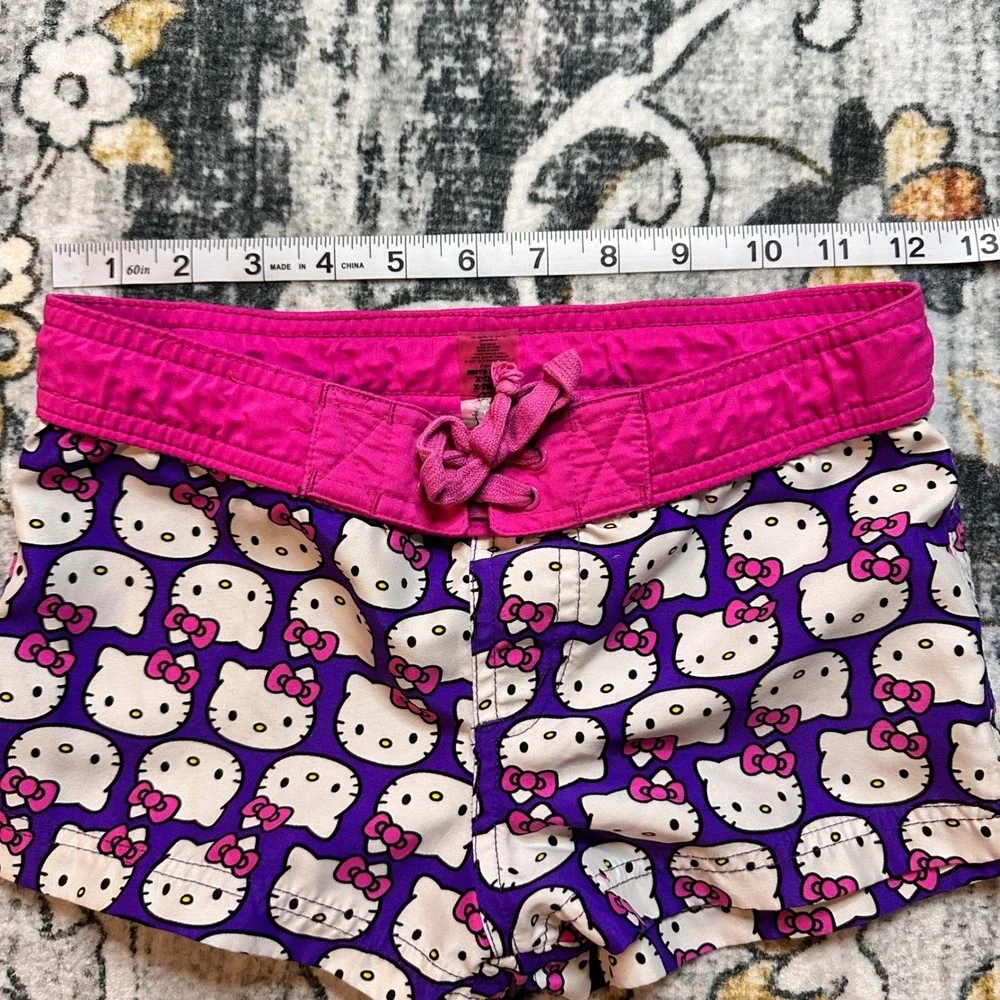 Hello Kitty Sanrio Board Shorts Printed Pink Purple‎ Polyester Youth XS